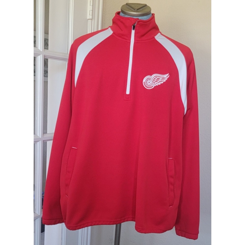 Detroit Red Wings Men's Quart Zip NHL Licensed Branded Logo Jacket‎ Size XXL